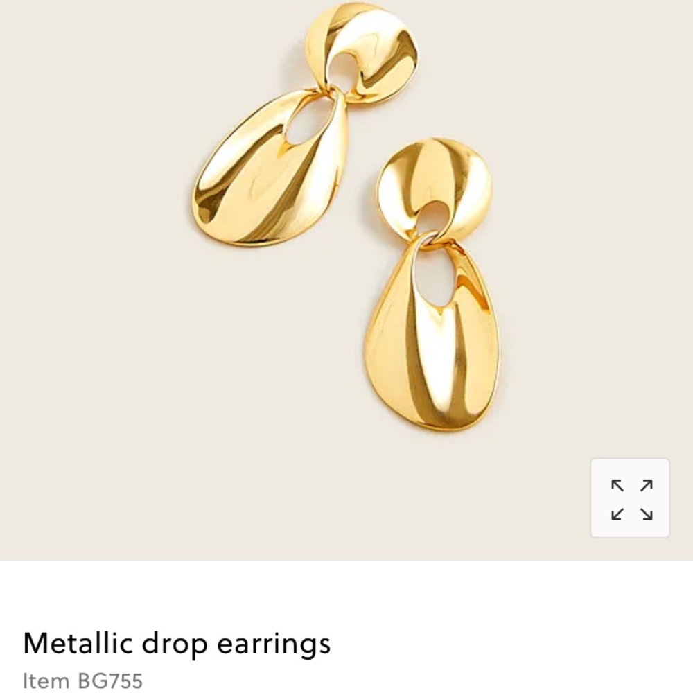 Jcrew metallic drop earrings gold NWT